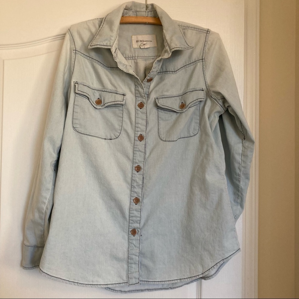 BCBGeneration Chambray Top size Medium